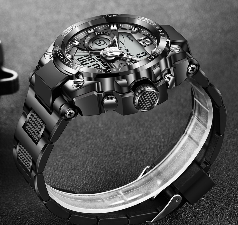 Reloj militar para hombre, reloj de pulsera digital de 50m, LED reloj deportivo de cuarzo, reloj de hombre, reloj grande, reloj masculino, masculino