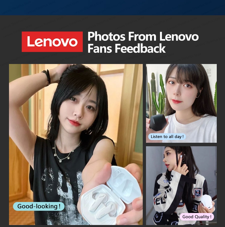 Lenovo Auriculares Inalámbricos GM2 Pro Originales, Cascos con Micrófono, Baja Latencia, Modo Doble de Juegos, Llamadas en HD, Audífonos con Bluetooth 5.3