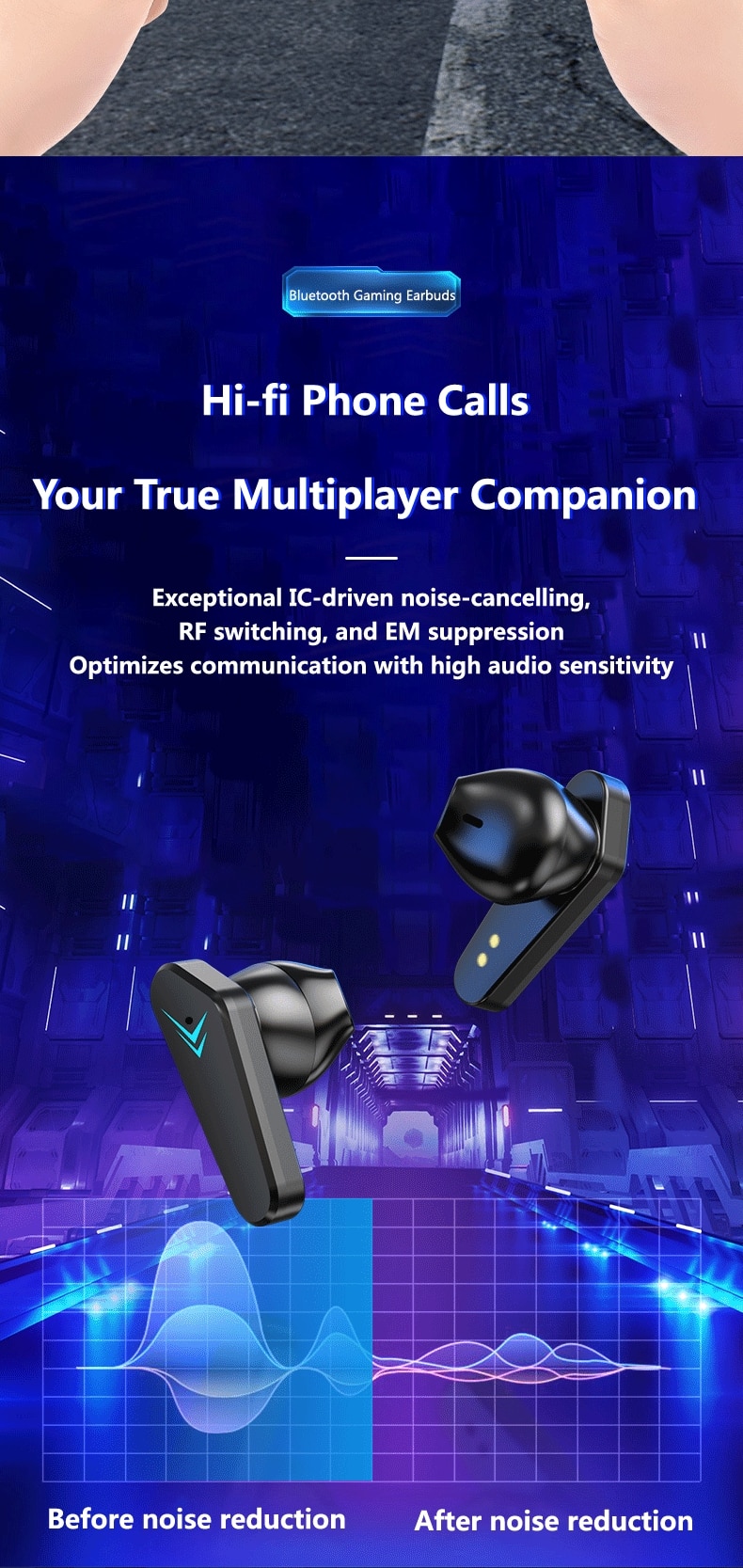 Auriculares inalámbricos X15 TWS con bluetooth 5,3, cascos de baja latencia para videojuegos, con micrófono para xiaomi y iphone, 65ms