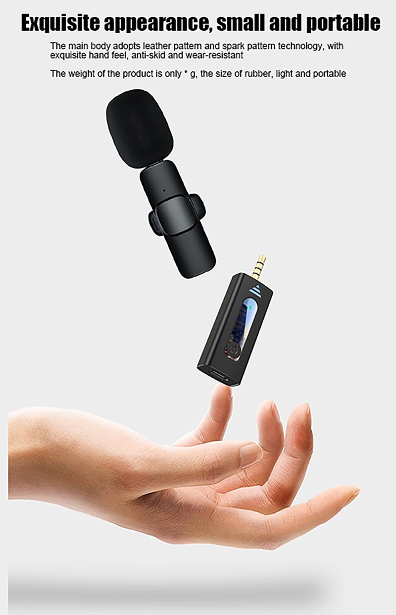 Micrófono de solapa Lavalier inalámbrico, para cámara condensador omnidireccional, altavoz, teléfono inteligente, micrófono de grabación para Youtube, 3,5mm