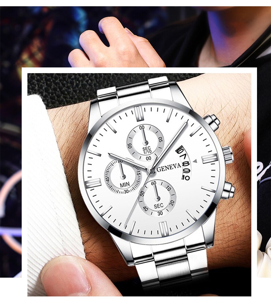 Relojes para hombre a la moda 2023 para hombre, reloj de pulsera de cuarzo de acero inoxidable plateado de lujo, reloj de negocios para hombre, reloj de hombre