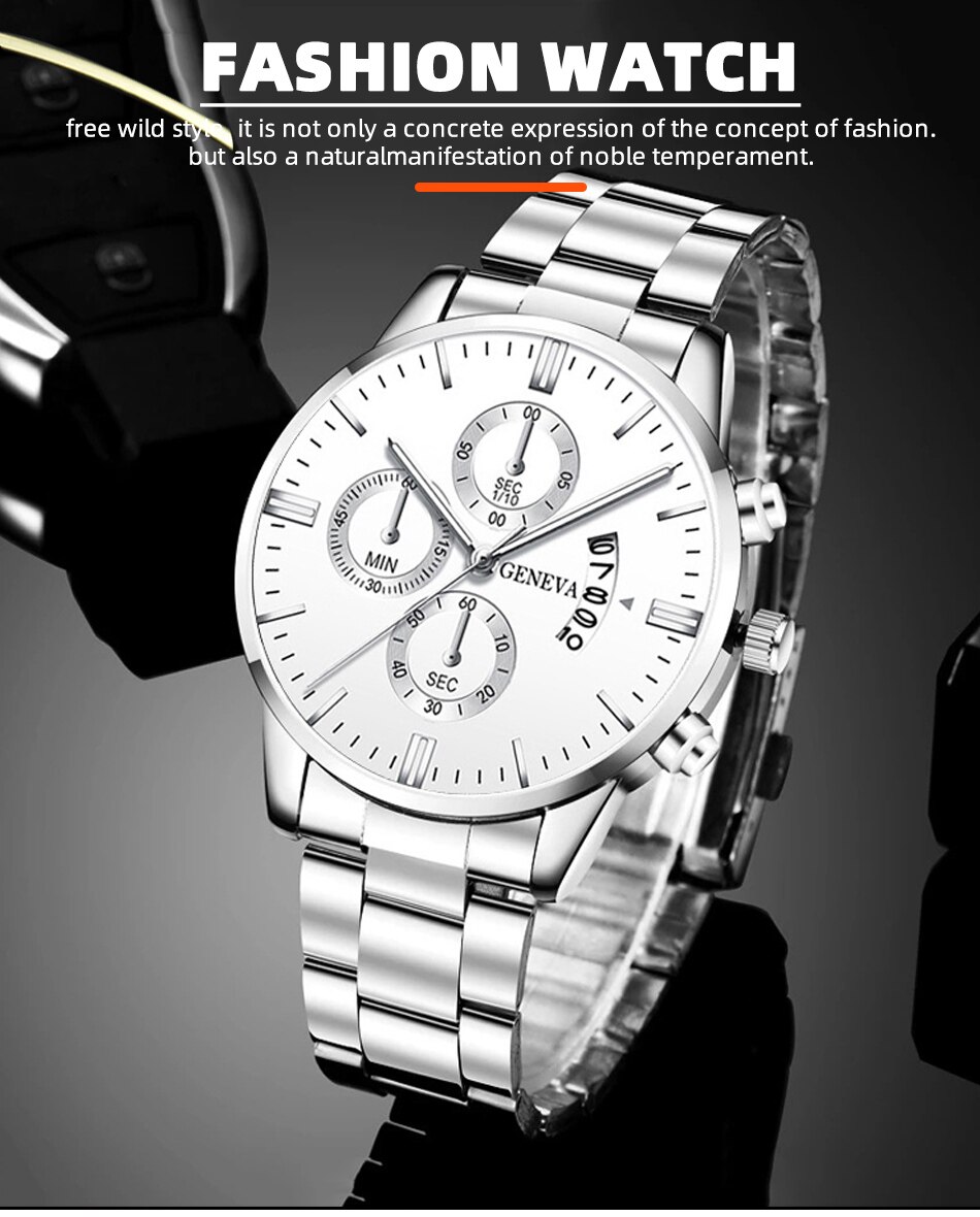 Relojes para hombre a la moda 2023 para hombre, reloj de pulsera de cuarzo de acero inoxidable plateado de lujo, reloj de negocios para hombre, reloj de hombre