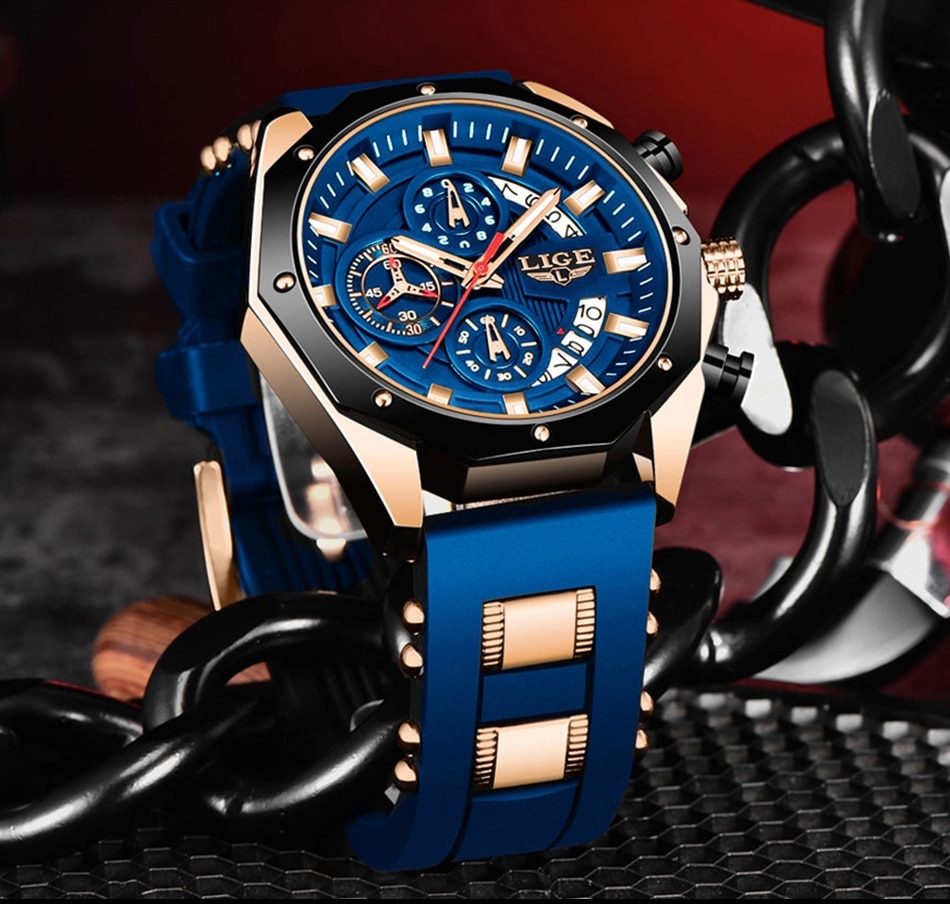 ¡Novedad! Relojes de moda para hombre, reloj deportivo de silicona de lujo de marca superior, reloj de cuarzo con fecha, reloj de pulsera impermeable, reloj cronógrafo para hombre
