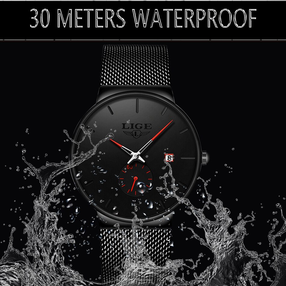 Reloj deportivo de lujo para hombre, cronógrafo de cuarzo, informal, de malla fina, de acero, resistente al agua