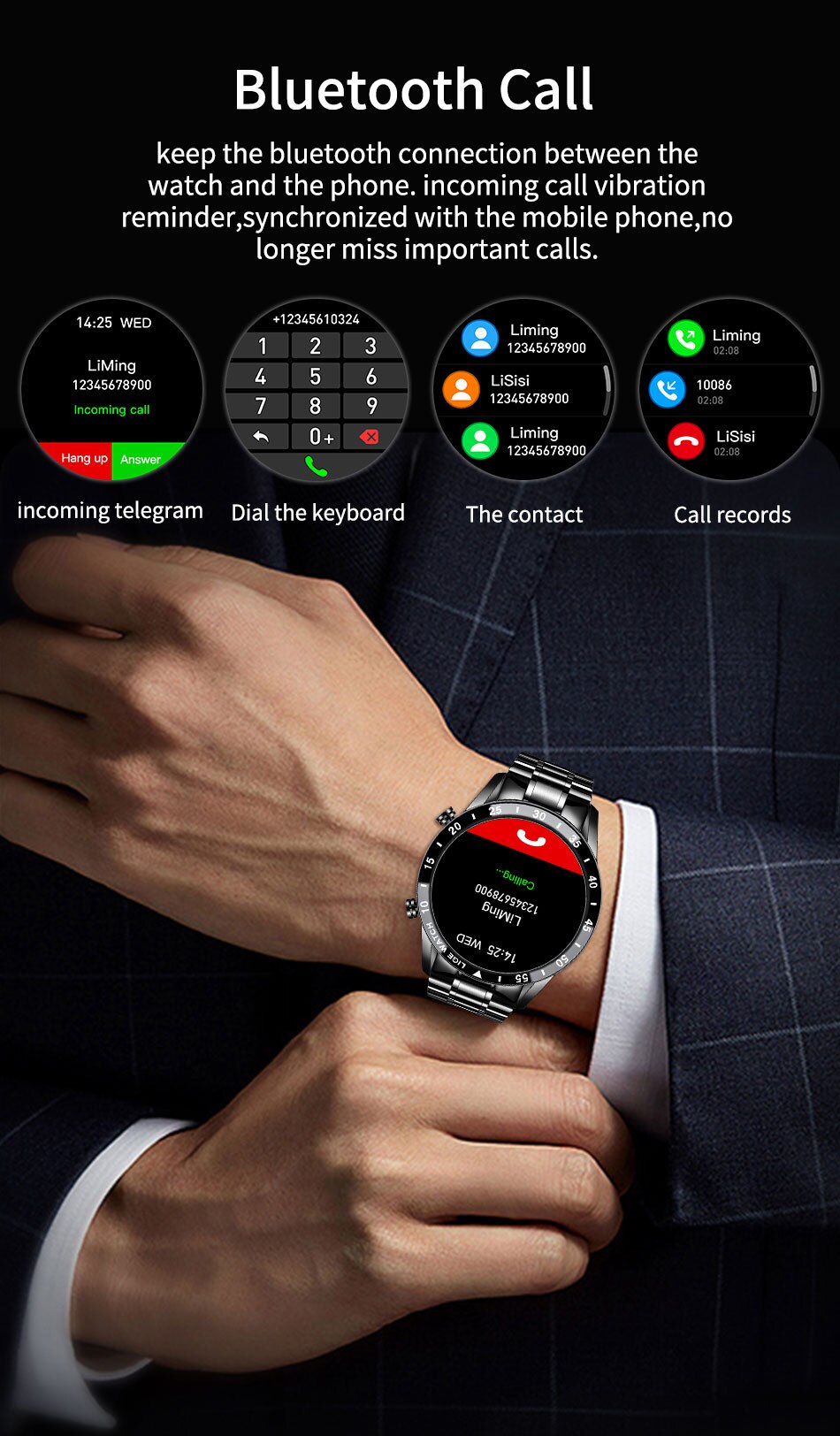 LIGE-reloj inteligente con pantalla táctil para hombre, accesorio de pulsera de acero resistente al agua con Bluetooth, llamadas, incluye caja, 2022