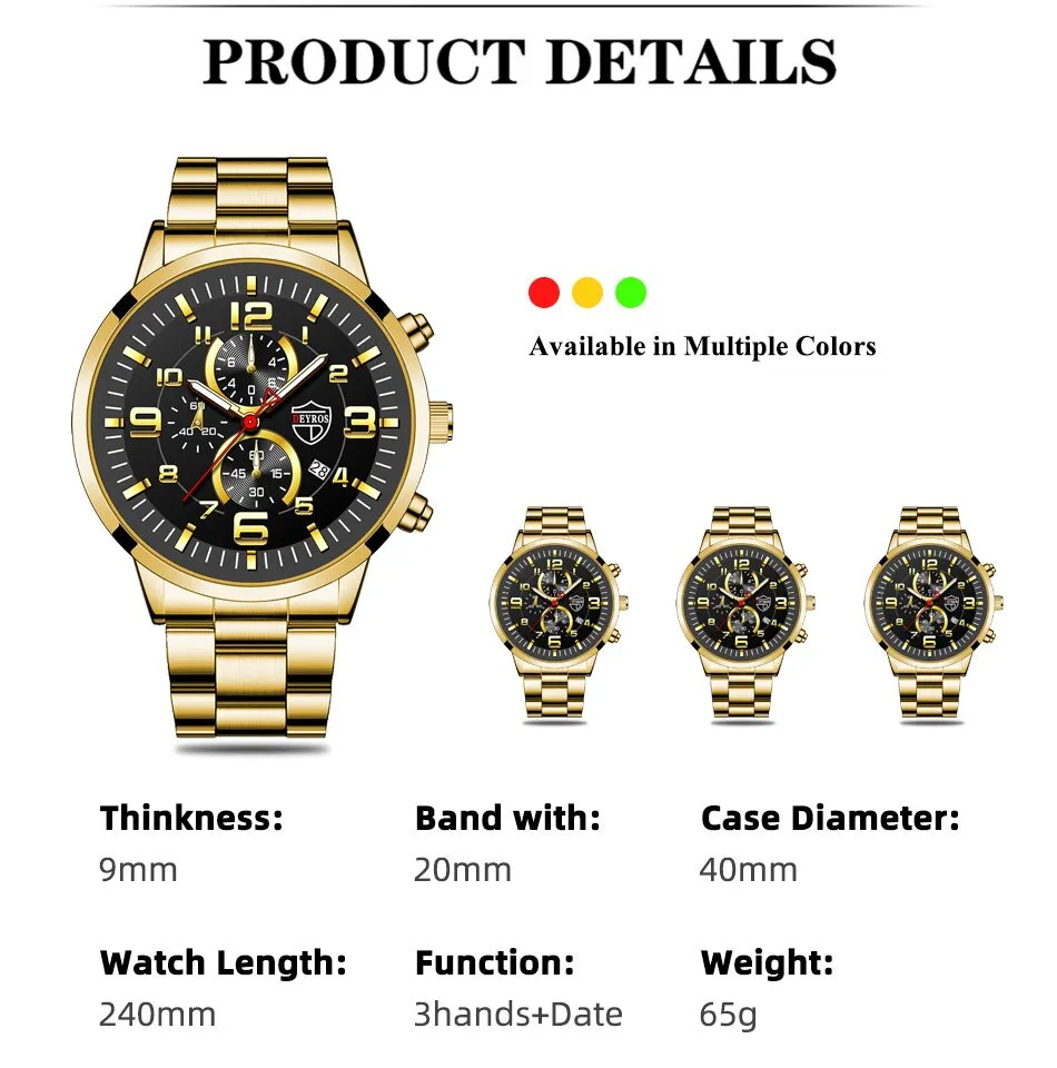 Relojes deportivos de moda para hombre, reloj de pulsera de cuarzo de acero inoxidable de lujo, reloj luminoso para hombre, reloj informal de negocios