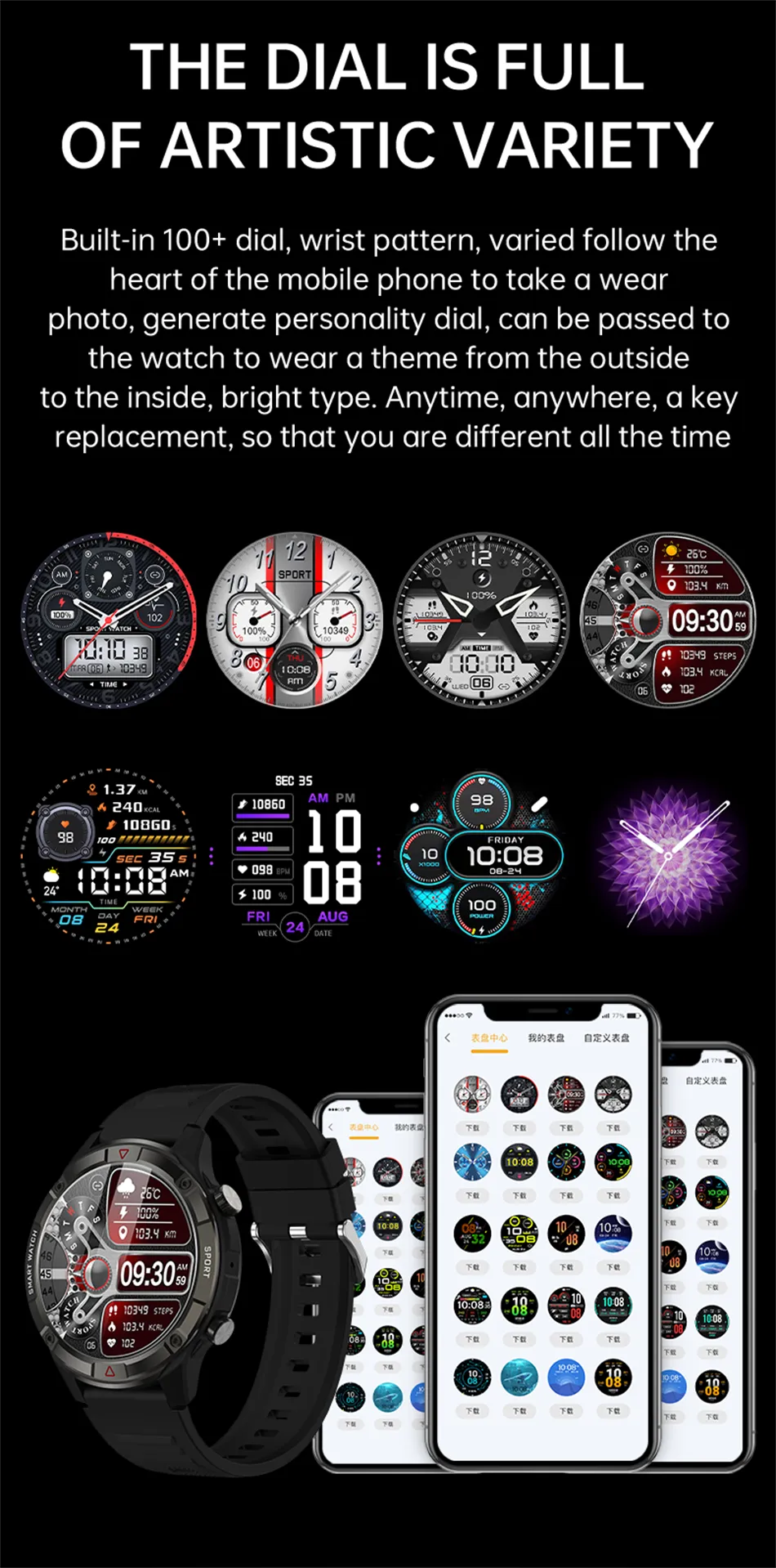 Reloj inteligente deportivo para hombre, pulsera con Pantalla AMOLED de 2023 pulgadas, 4G de ROM, llamadas de voz, música Local, resistente al agua, para Xiaomi, novedad de 1,6