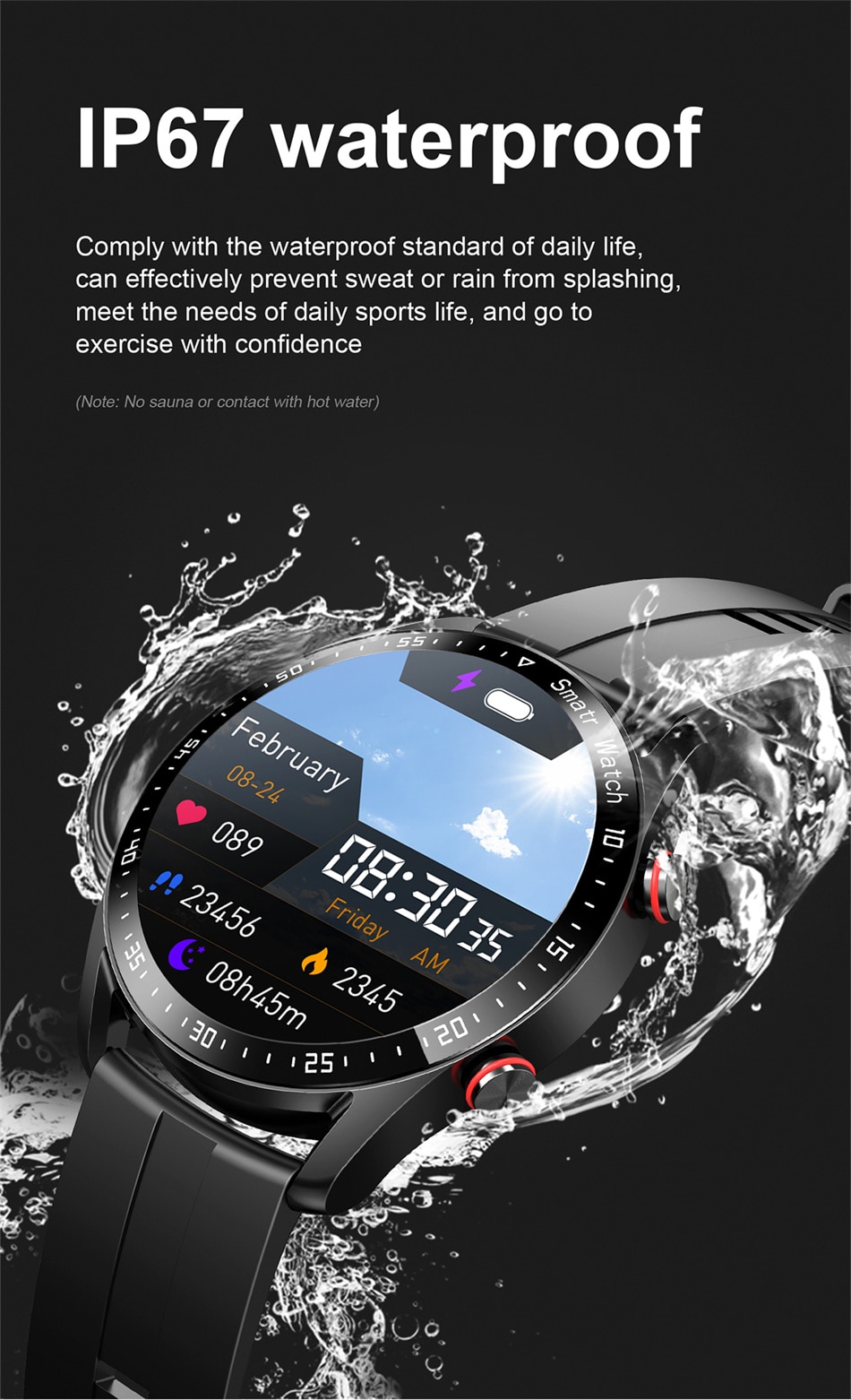 Reloj inteligente deportivo para hombre,