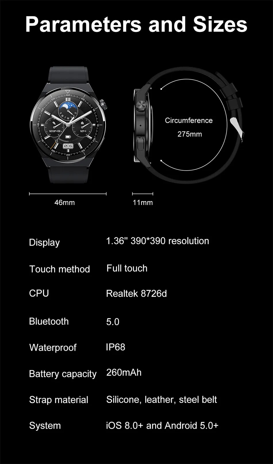 Huawei-reloj inteligente Xiaomi GT3 Pro para hombre, accesorio de pulsera resistente al agua IP68 con llamadas, Bluetooth, control del ritmo cardíaco, Pantalla AMOLED HD de 390X390, 2023