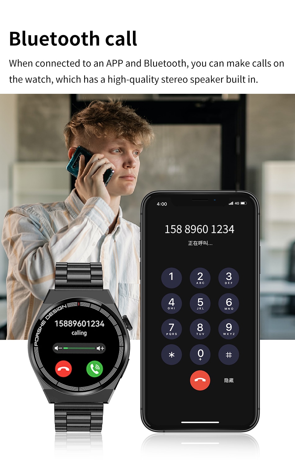 Reloj inteligente pk Gt3 Pro Ultra para hombre y mujer, accesorio de pulsera resistente al agua con llamadas Bluetooth, control del ritmo cardíaco y del calor, compatible con Huawei, Xiaomi y Apple