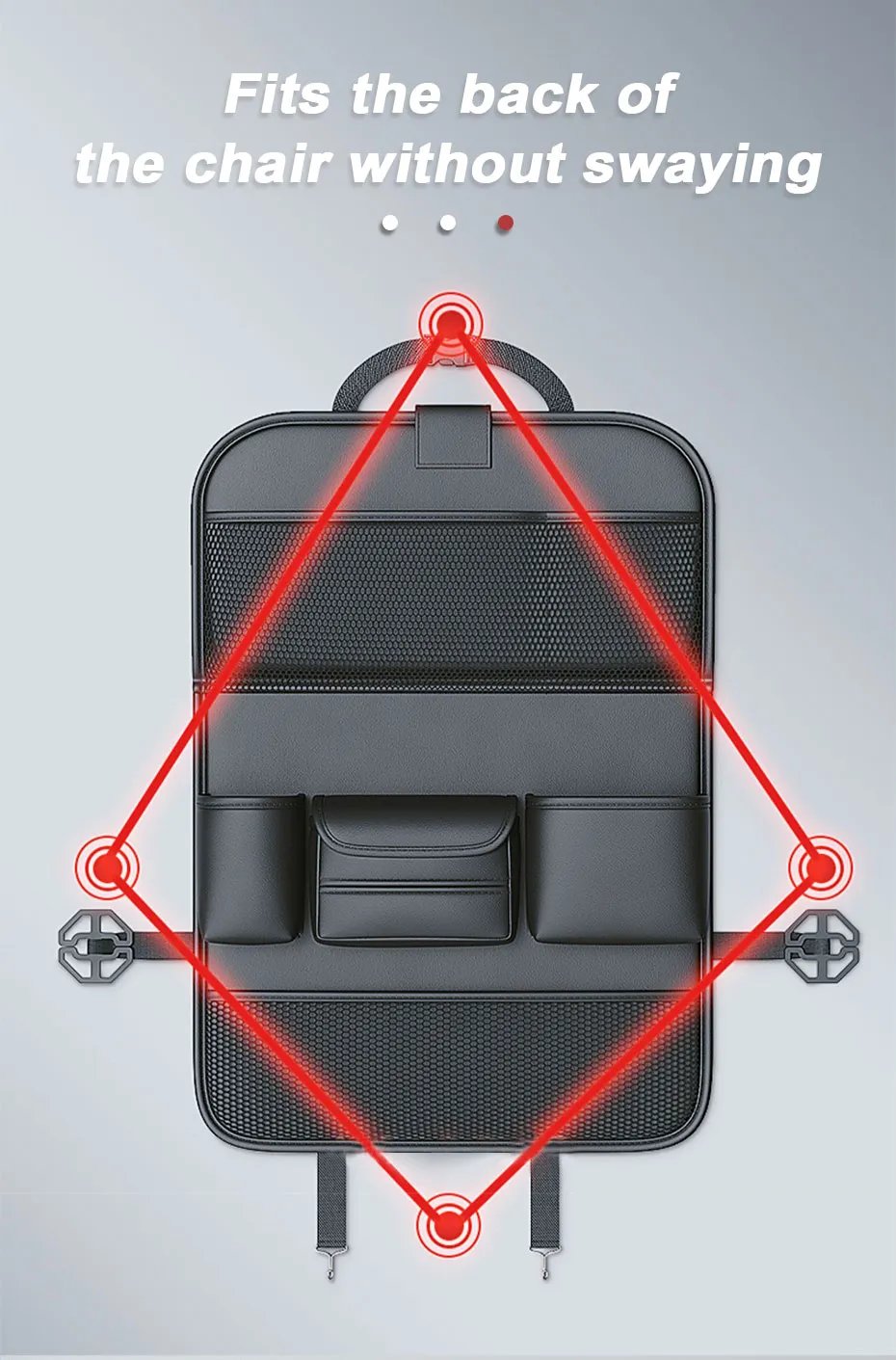 SEAMETAL-organizador de asiento trasero de coche, bolsa de almacenamiento de gran capacidad con bandeja plegable para tableta, de cuero PU, con múltiples bolsillos