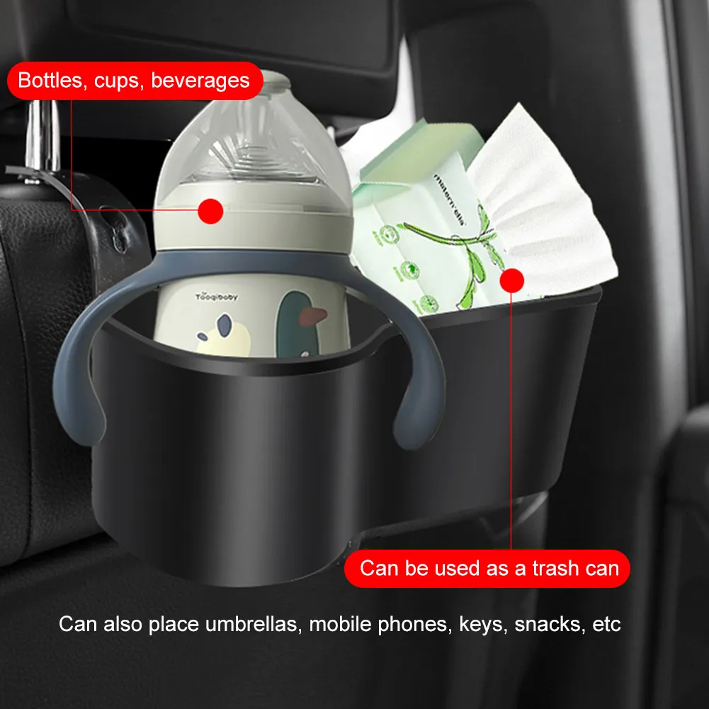 Portavasos de coche duradero, soporte multifuncional Flexible para bebidas, gran capacidad de rodamiento, reposacabezas, caja de botella de agua para vehículo