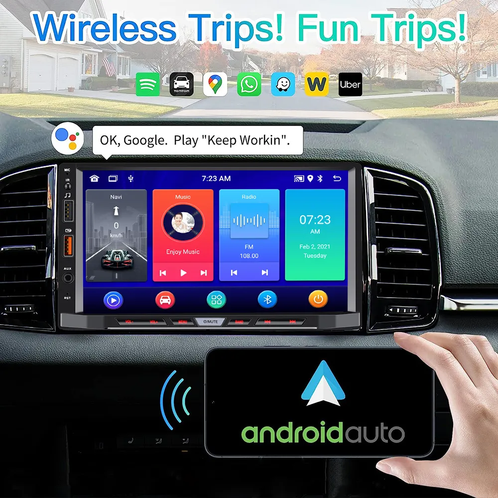 Radio con GPS para coche, reproductor Multimedia con Android 11, Universal, 7 pulgadas, Carplay, 2 din, estéreo, para Volkswagen, Nissan, Hyundai, Toyota