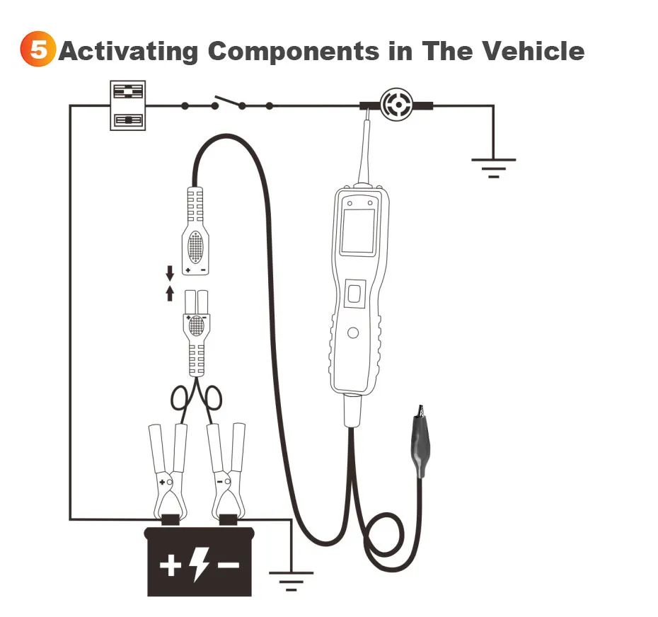 Ancel-probador de circuito automotriz PB100, Kit de sonda de circuito de potencia, herramienta de diagnóstico de sistema eléctrico, escáner de potencia de voltaje de 12V y 24V