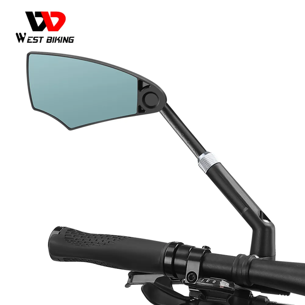 WEST BIKING-espejo retrovisor antideslumbrante para bicicleta, retrovisor de amplio alcance con rotación de 360 grados, herramientas para bicicleta