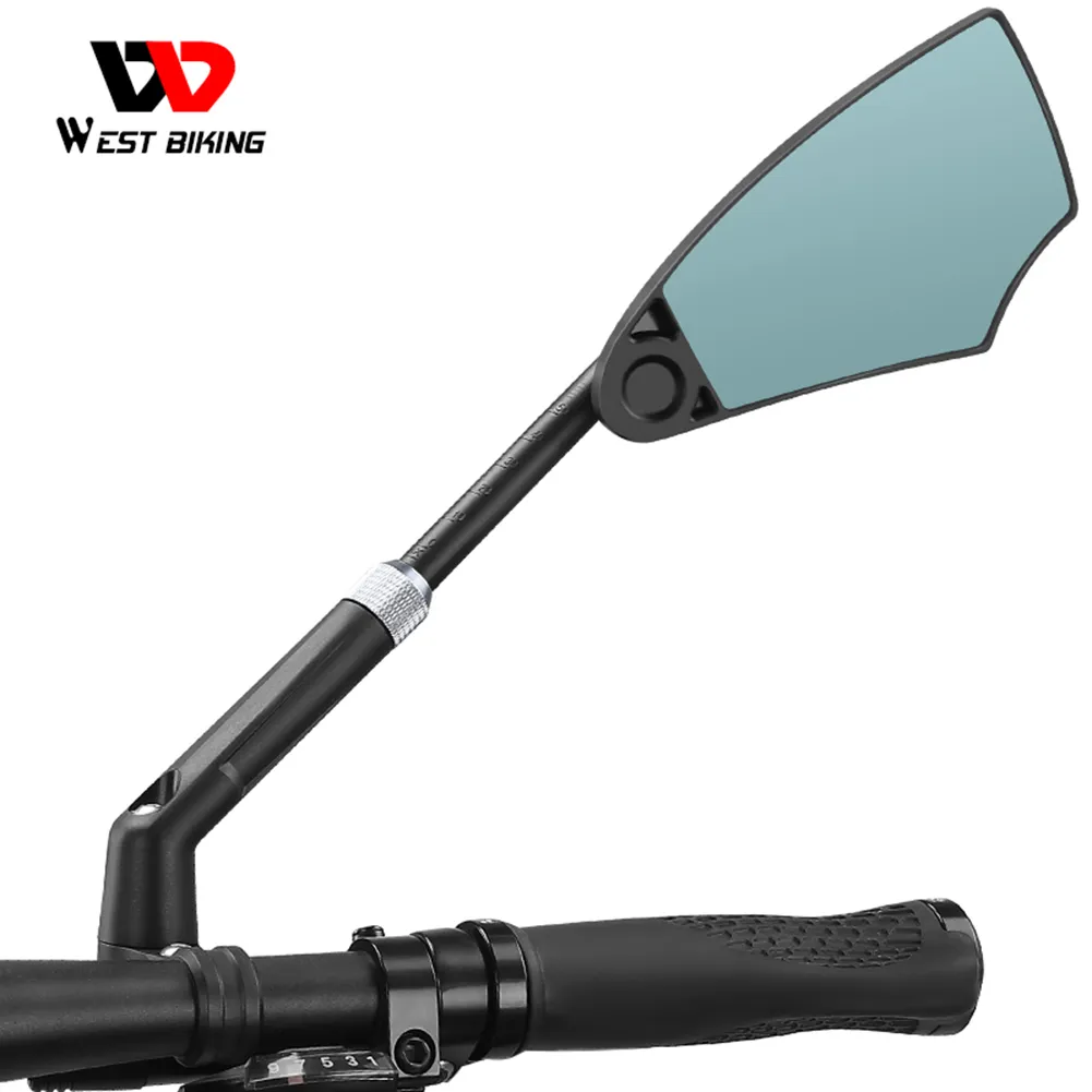 WEST BIKING-espejo retrovisor antideslumbrante para bicicleta, retrovisor de amplio alcance con rotación de 360 grados, herramientas para bicicleta