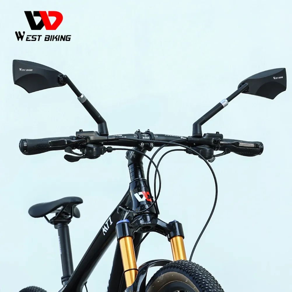 WEST BIKING-espejo retrovisor antideslumbrante para bicicleta, retrovisor de amplio alcance con rotación de 360 grados, herramientas para bicicleta