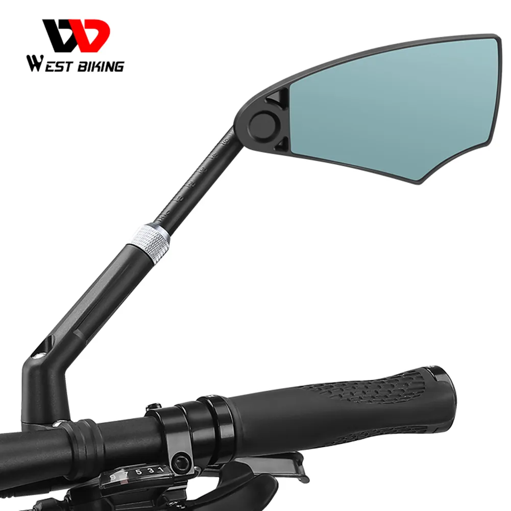 WEST BIKING-espejo retrovisor antideslumbrante para bicicleta, retrovisor de amplio alcance con rotación de 360 grados, herramientas para bicicleta