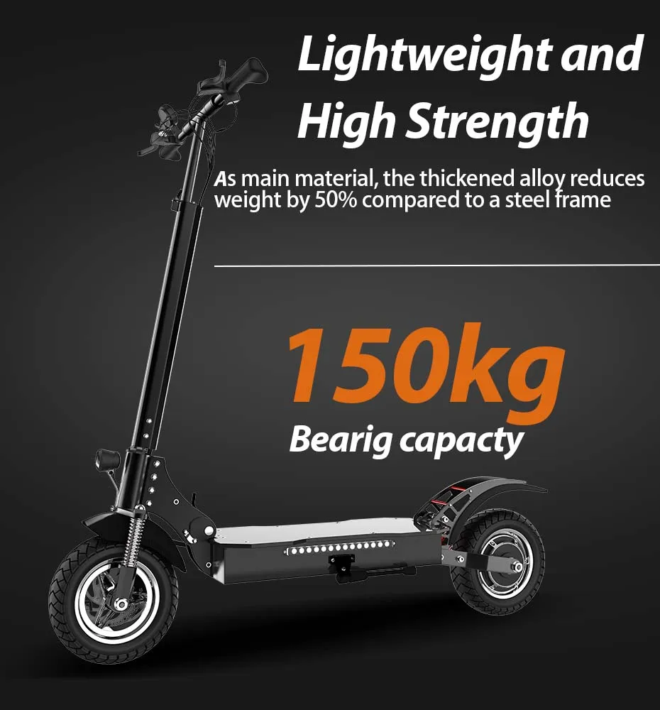 AJOOSOS-patinete eléctrico plegable para adultos, Scooter de largo alcance con batería de 48V y 20Ah, capacidad de 1300W, 75KM, 25KG de peso