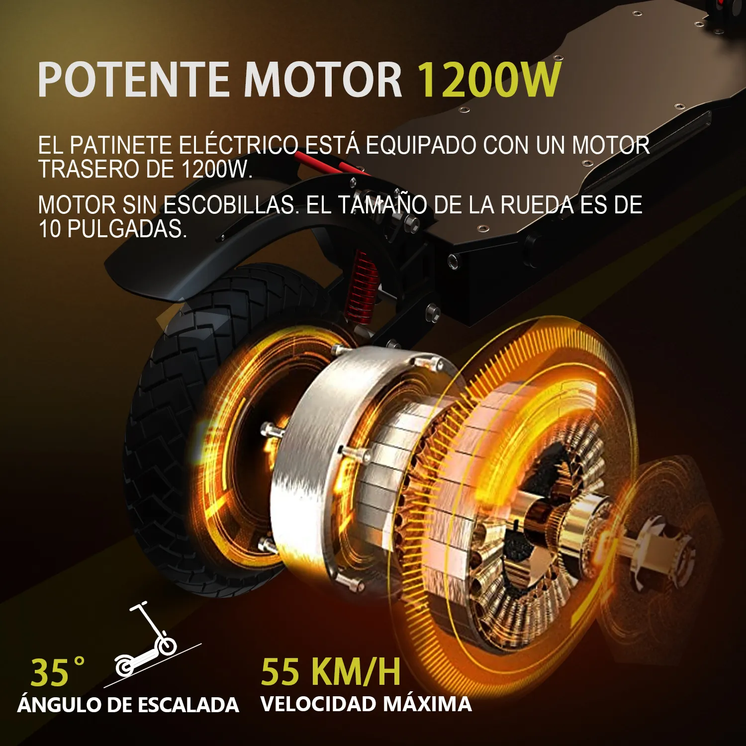 Patinete eléctrico plegable con Motor de 1600W, velocidad máxima de 60 km/h, Batería grande de 23,4 Ah, hasta un rango de 75km, para adulto