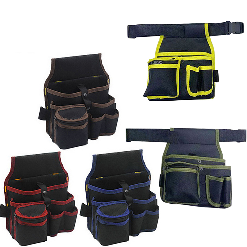 Estuche de bolsillo de cintura para cinturón, bolsa de herramientas de alta capacidad 9 en 1, bolsa de herramientas de tela de poliéster Premium, bolsa de cintura de electricista