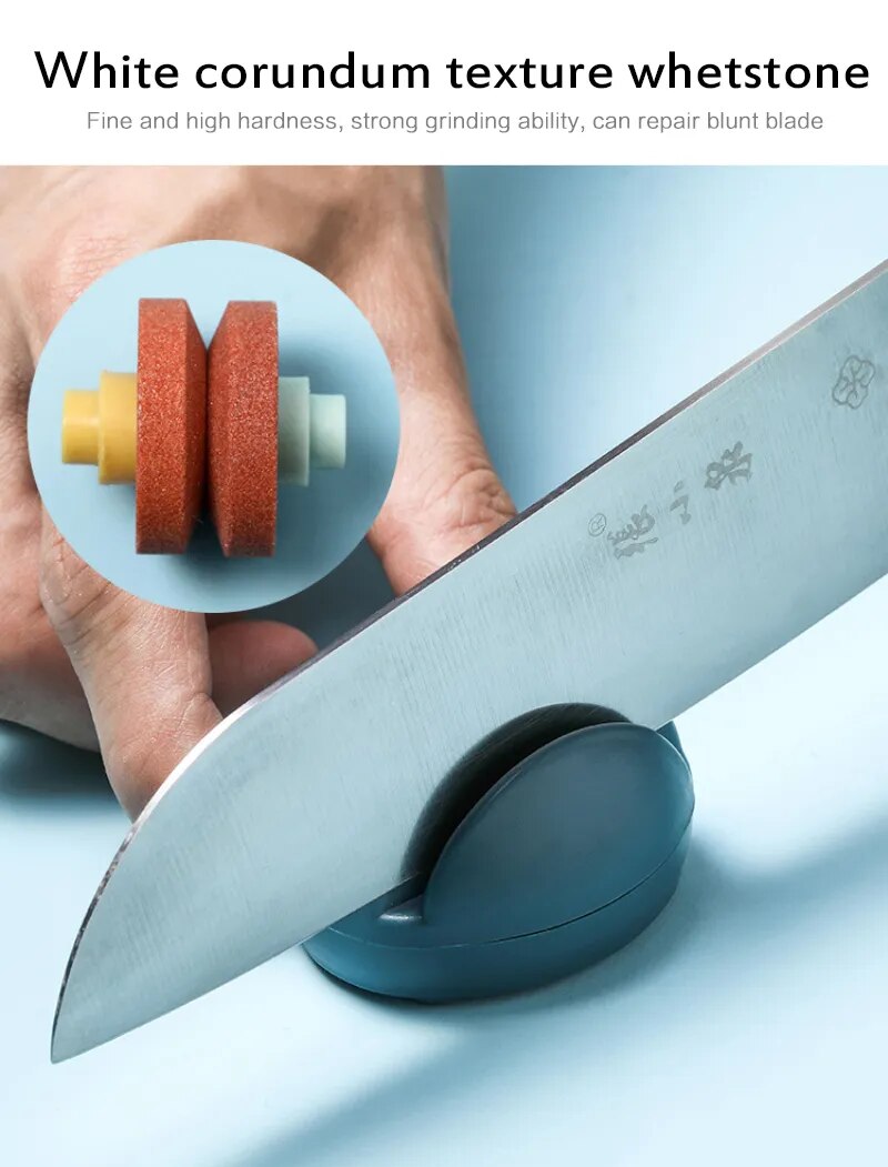 Afilador de cuchillos con forma de rana de dibujos animados, Mini afilador portátil multifunción, piedra de afilar, accesorios de cocina para el hogar
