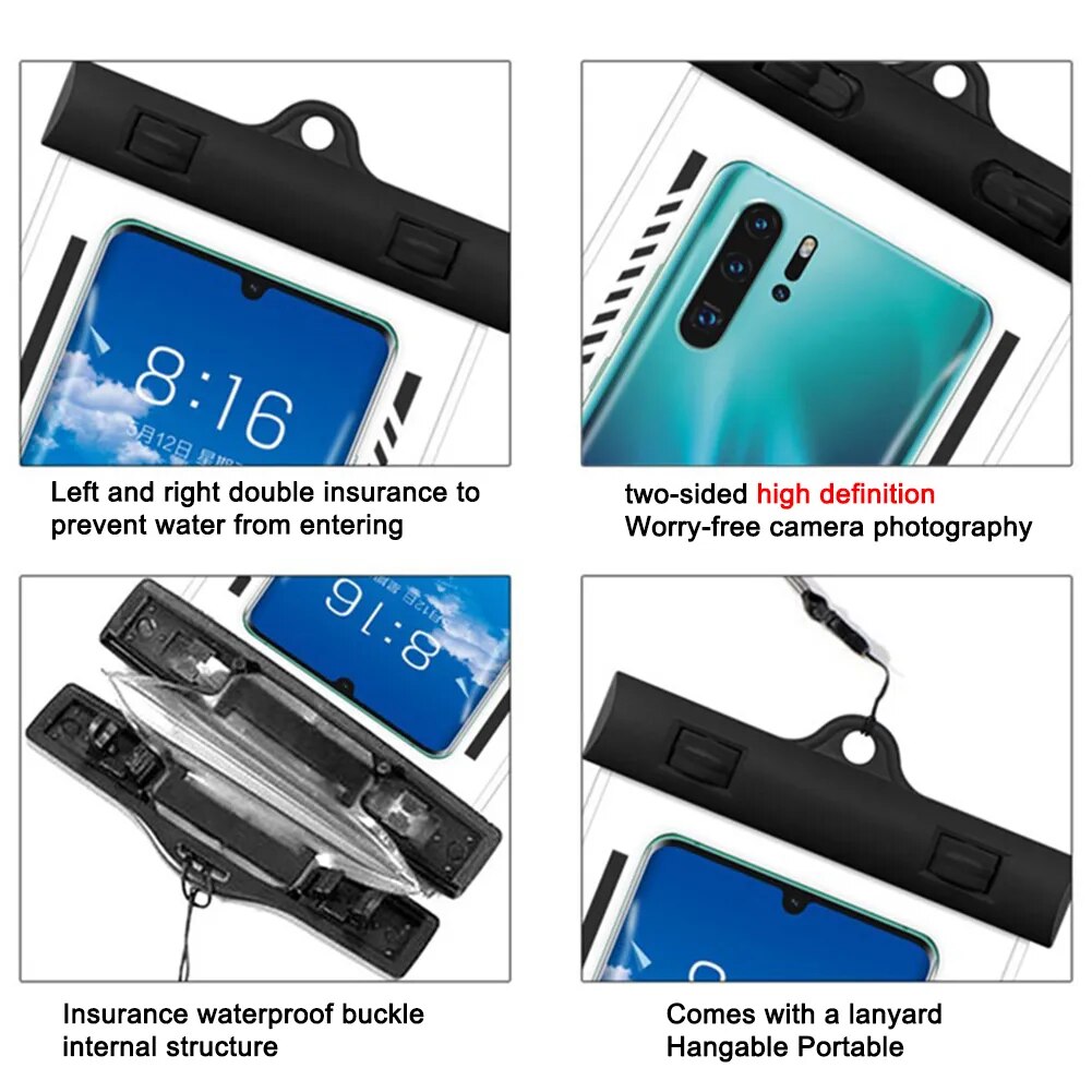 Funda de teléfono impermeable Universal IP68, bolsas de natación, bolsa a prueba de agua, funda PV para Xiaomi, Iphone, Samsung, Huawei