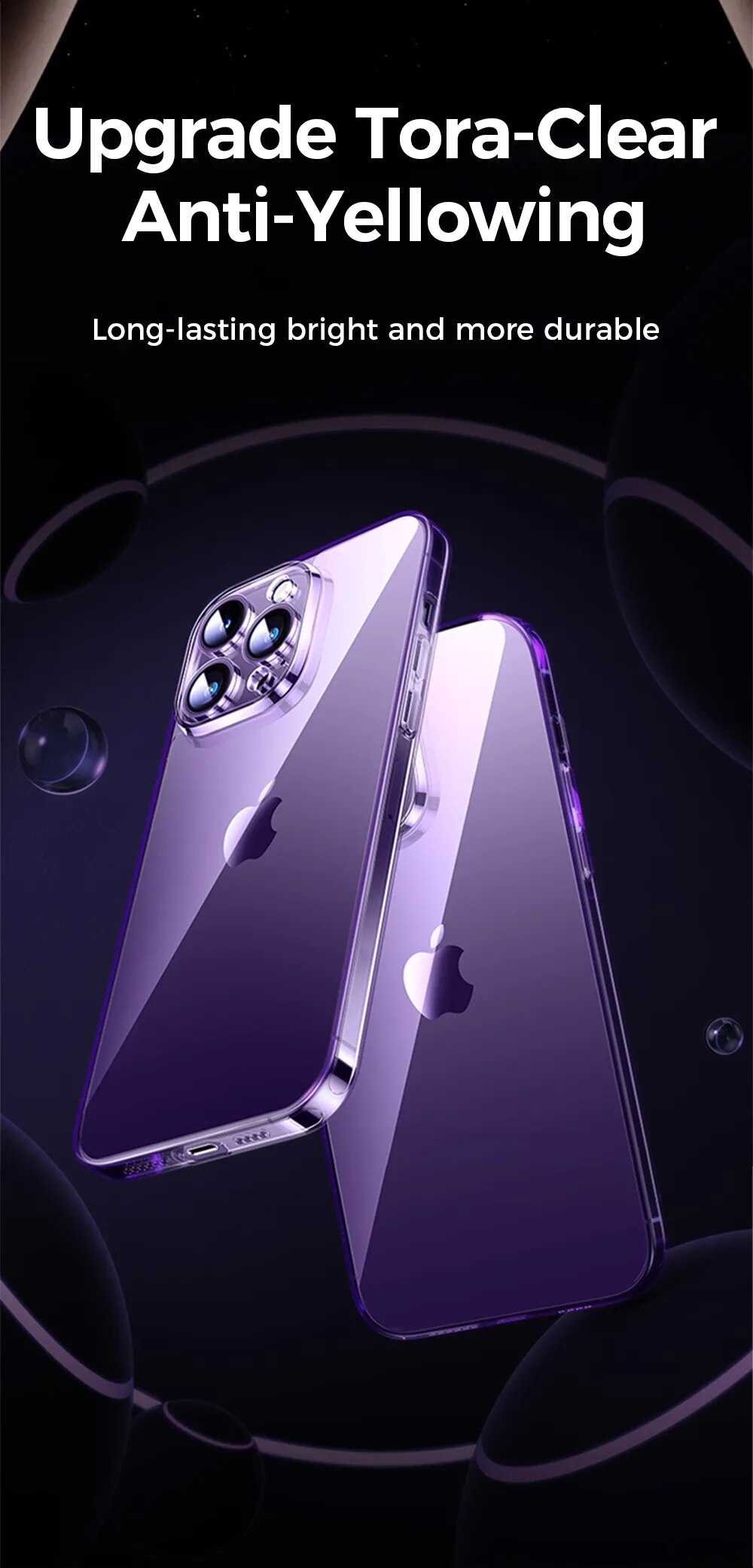 Joyroom-funda de diamante para iPhone 14, 13, 12 Pro Max, PC, a prueba de golpes, protección de lente completa, transparente