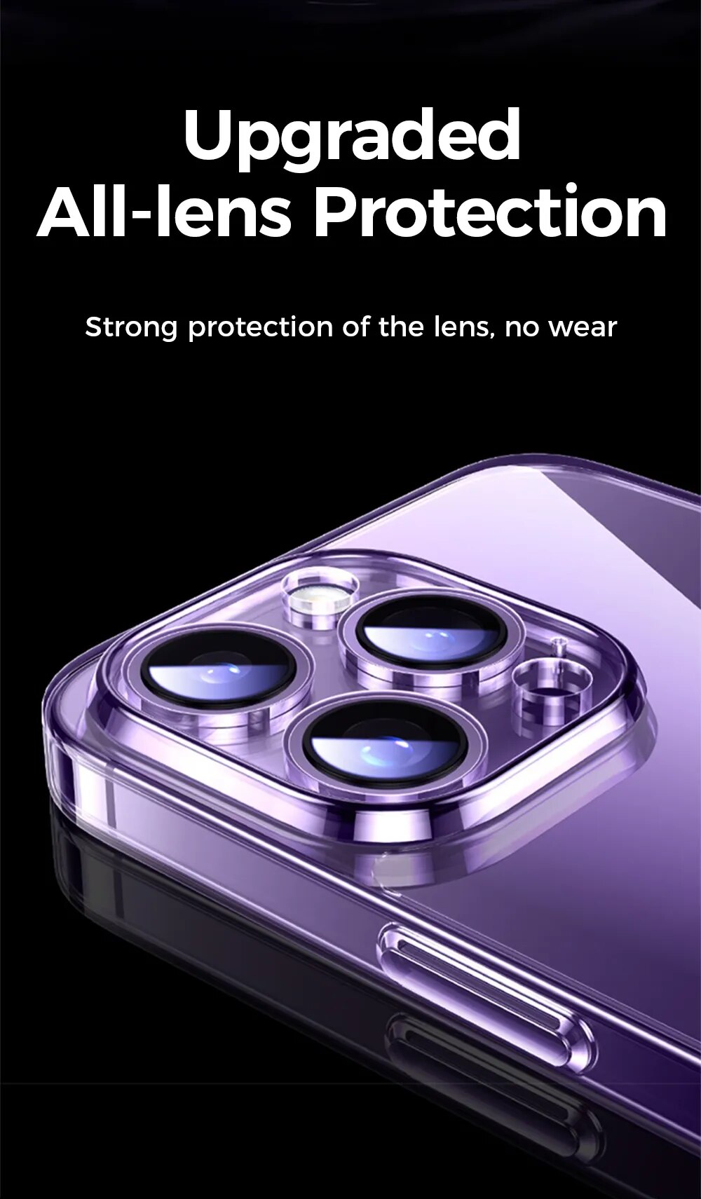 Joyroom-funda de diamante para iPhone 14, 13, 12 Pro Max, PC, a prueba de golpes, protección de lente completa, transparente