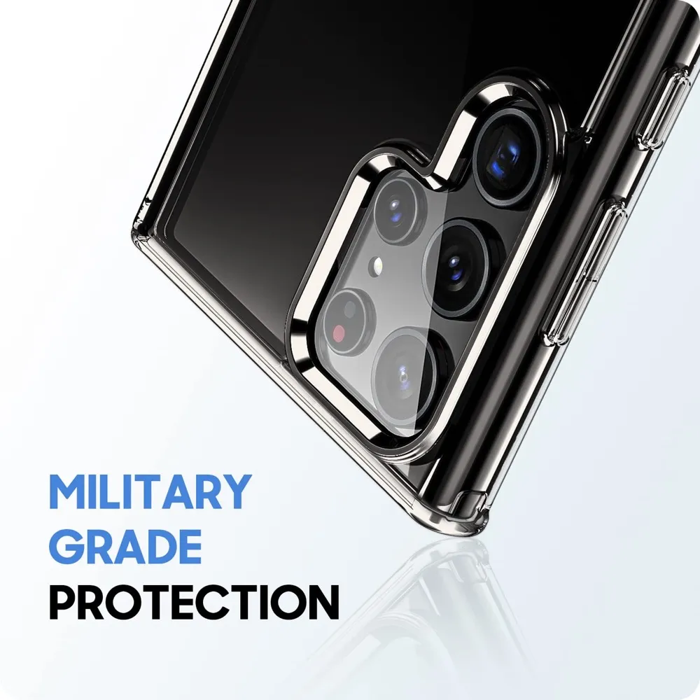 Funda transparente para Samsung Galaxy S23, S22, S21 Plus, Ultra FE, Marco suave Flexible + cubierta trasera dura de PC, funda protectora de cristal