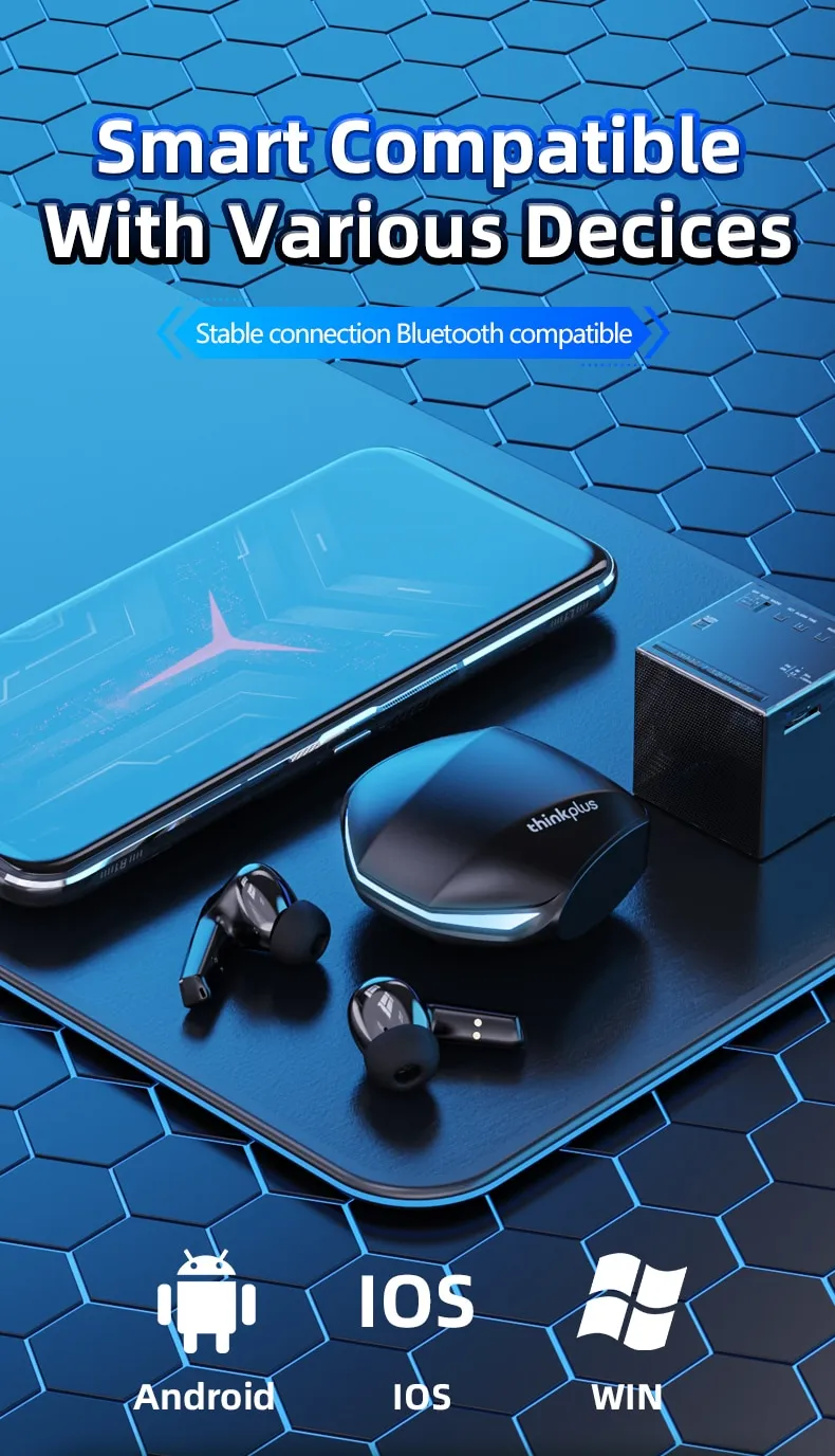 Lenovo-auriculares inalámbricos GM2 Pro con Bluetooth 5,3, audífonos deportivos intrauditivos para videojuegos, baja latencia, modo Dual, música, novedad