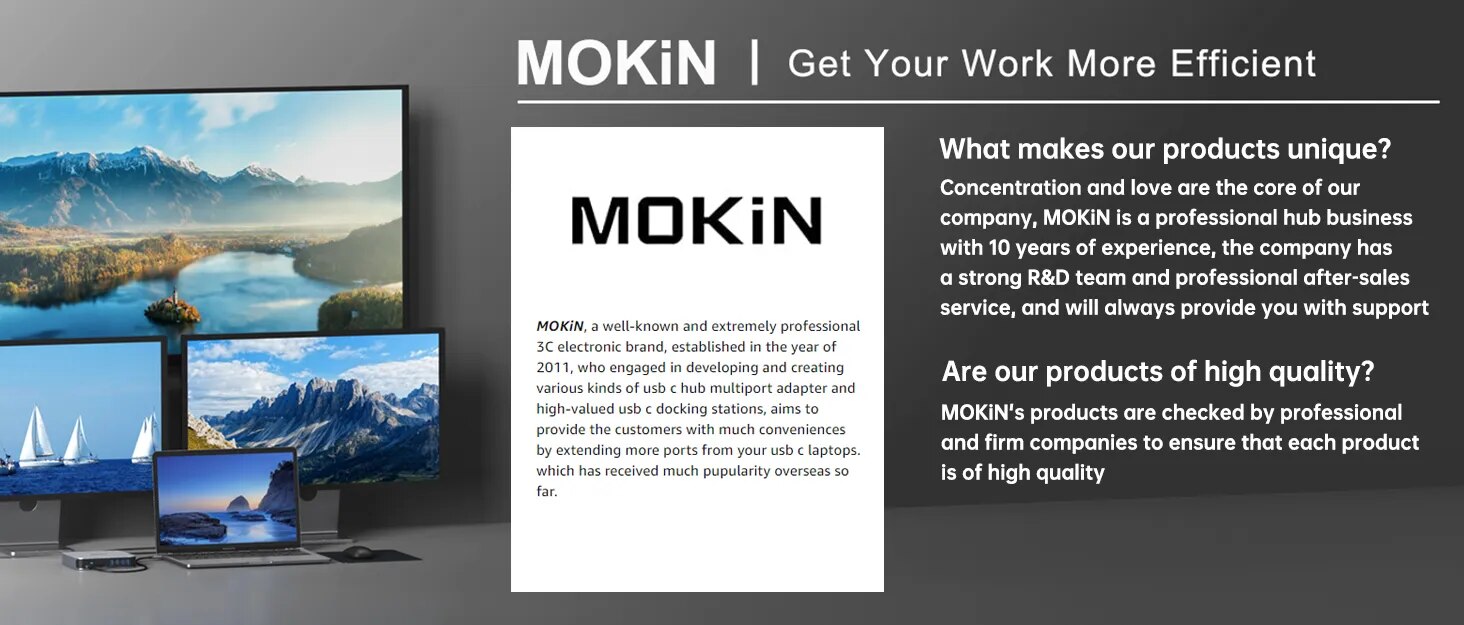 MOKiN-estación de acoplamiento USB C, 15 en 1, 8K, 30hz, puertos HDMI, 3 monitores, USB 3,1, 100W, PD, SD y TF, para portátiles, MacBook, Lenovo, PC