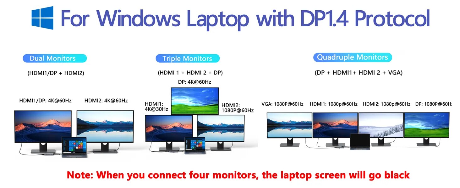 MOKiN-estación de acoplamiento con 8 puertos USB C, Hub de extensión de USB-C HDMI, adaptador divisor múltiple para Xiaomi, Lenovo, Macbook Air, accesorios para PC