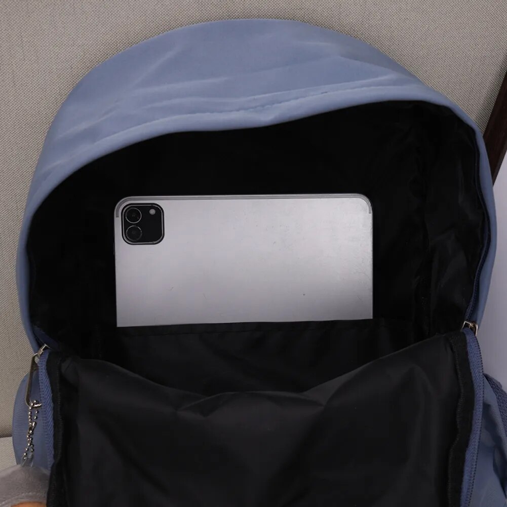 Preppy-mochila escolar de nailon para mujer, bolso de hombro de Color sólido, mochila escolar coreana para adolescentes, mochila de viaje deportiva blanca