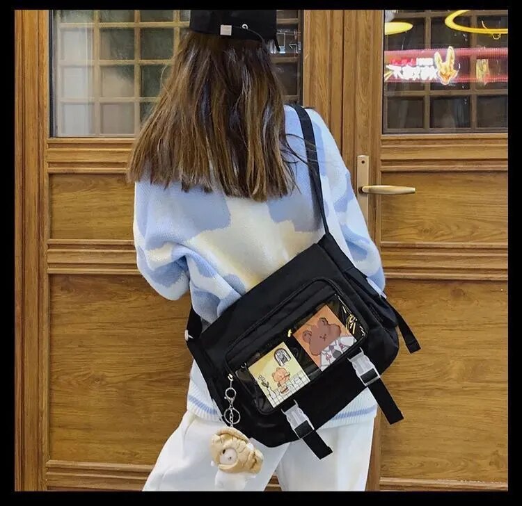 Bolso de mensajero de estilo coreano para mujer, mochila femenina de gran capacidad para la universidad, bolso de hombro versátil para estudiantes, bolsos de mano para cartero escolar