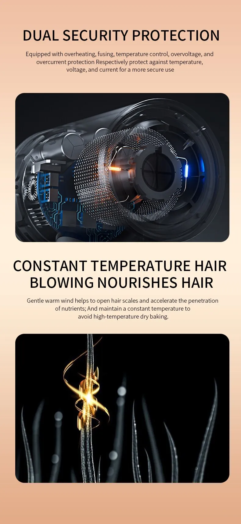Secador de pelo profesional de 5. ª generación, secador de pelo de 2000W, cepillo de aire de viento frío y caliente, secador de pelo de gran potencia, herramienta de salón