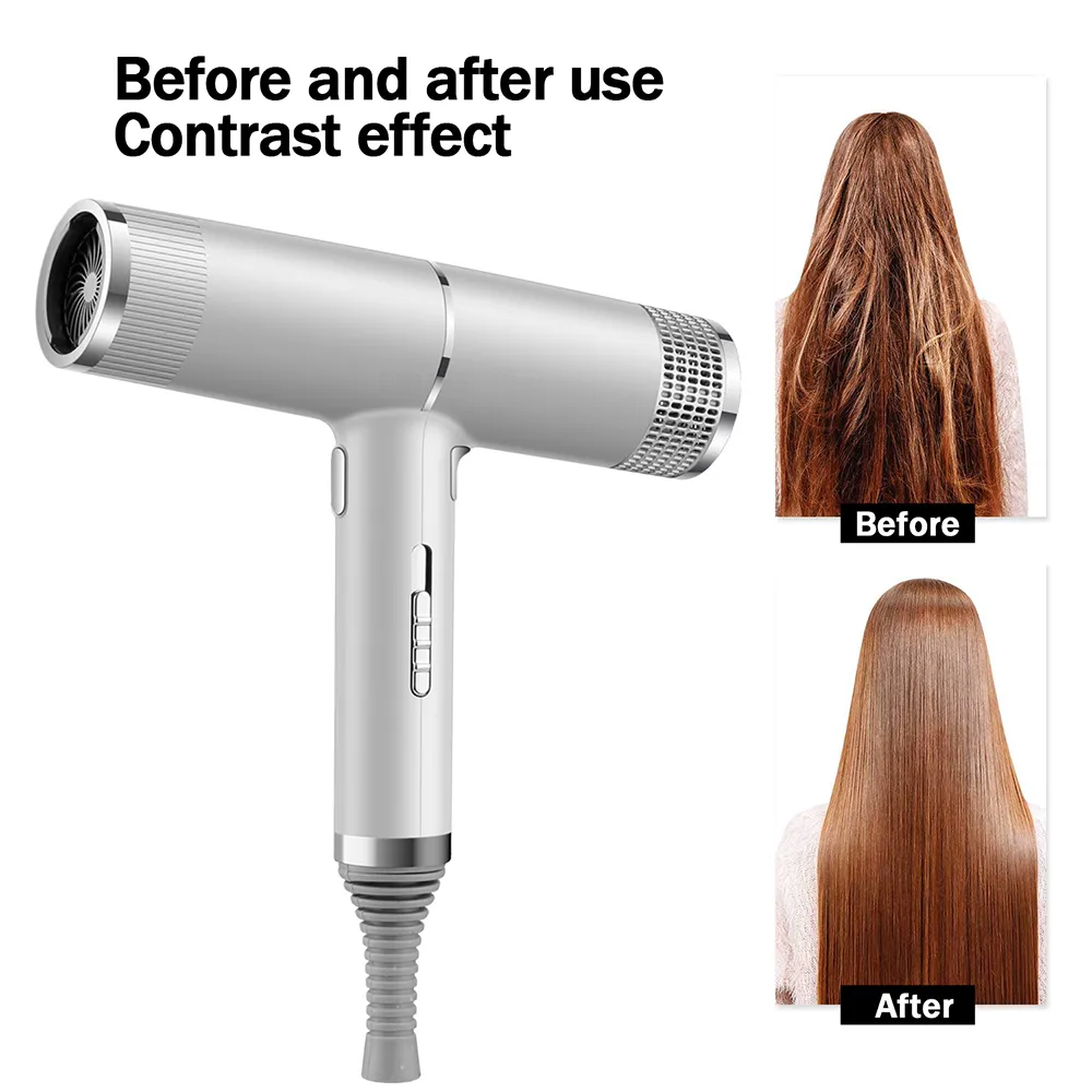 Secador de pelo infrarrojo eléctrico, herramienta de estilismo de cabello de salón de viento frío y caliente, secado rápido iónico negativo