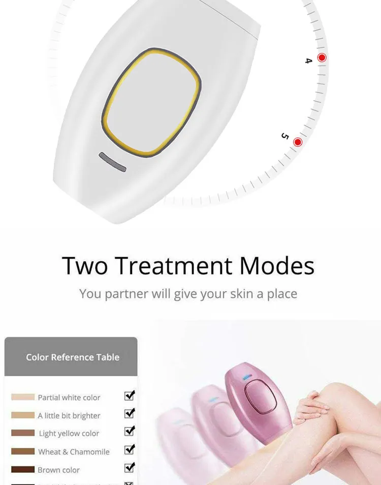 Depiladora láser permanente IPL 500.000 para mujer, dispositivo de depilación indoloro para uso doméstico, pulsos, Bikini corporal