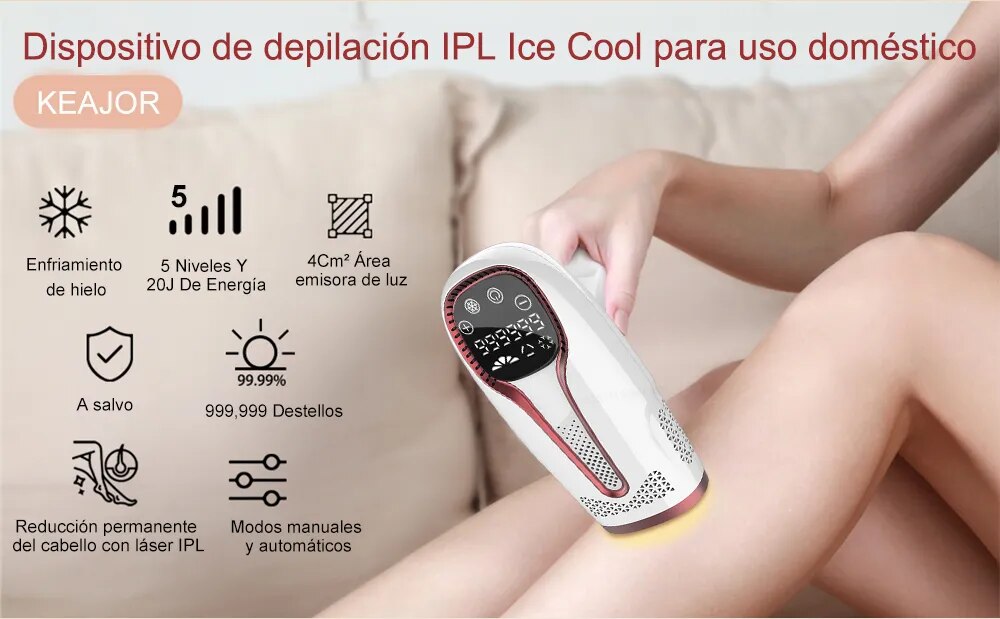Depiladora láser IPL profesional, depilación para cuerpo completo, piernas, Bikini, indolora, dispositivo de congelación de hielo permanente