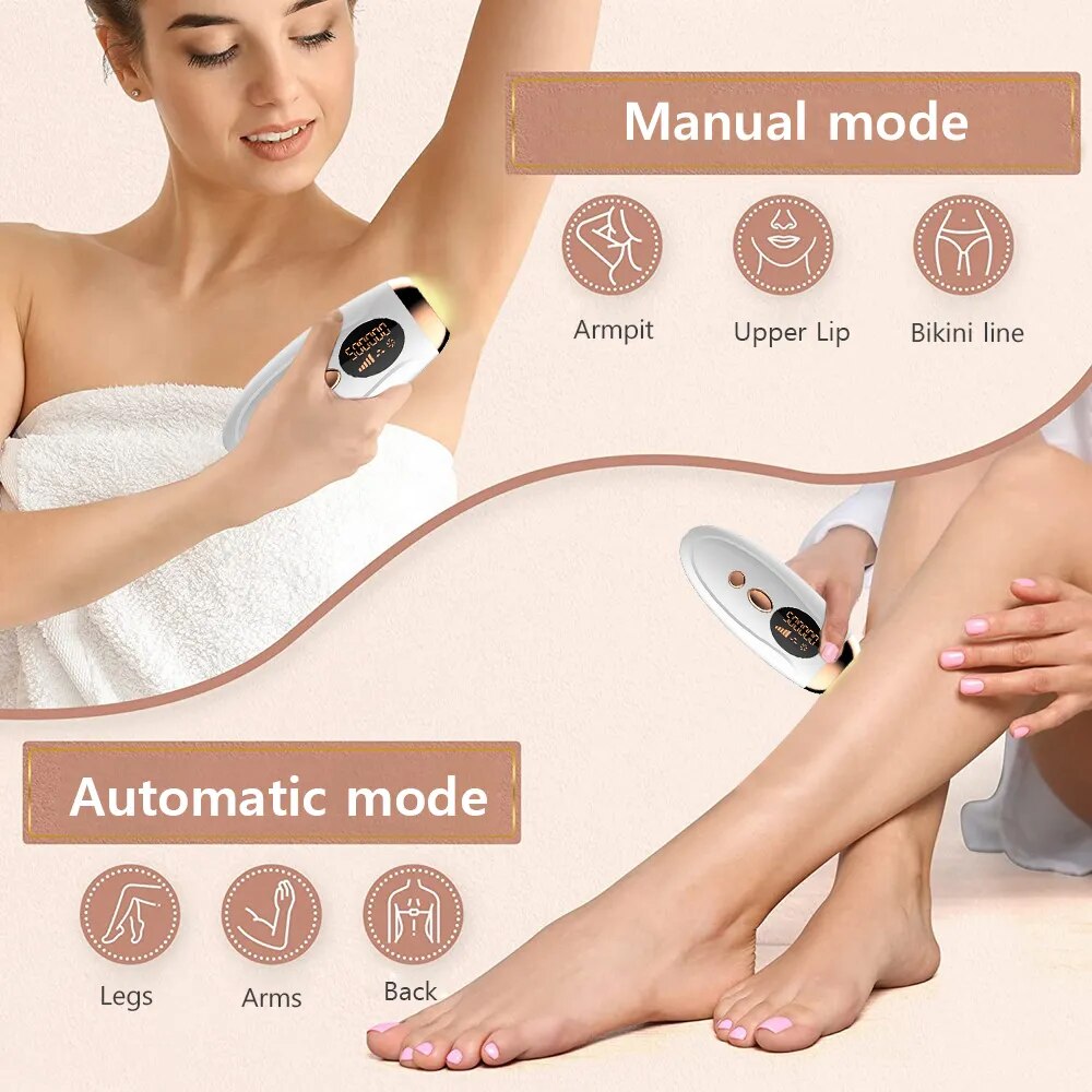 Depiladora láser IPL para hombres y mujeres, depiladora permanente indolora para piernas, axila, 999999 Flashes