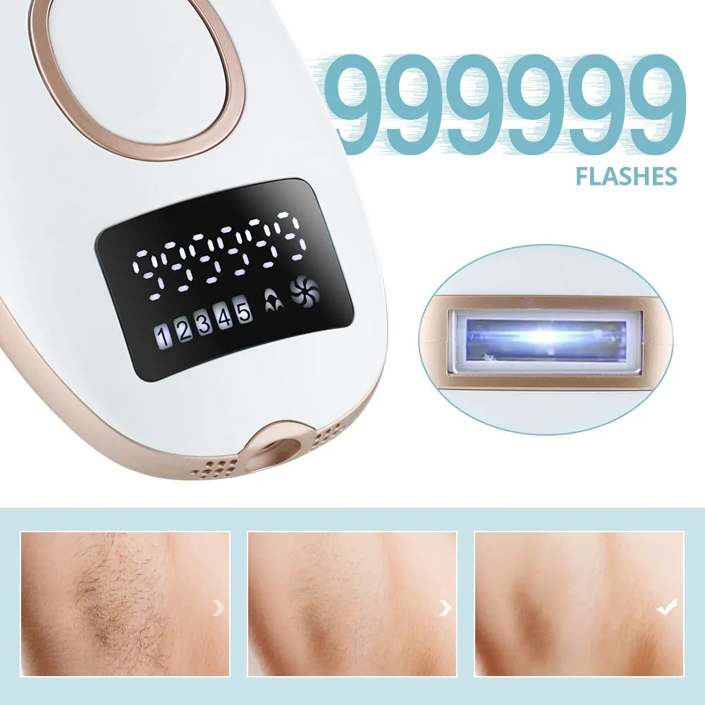 Hailicare-Dispositivo de depilación láser para mujer, luz de pulso fuerte IPL, 999999 Flashes, modos de Flash duales, depilación