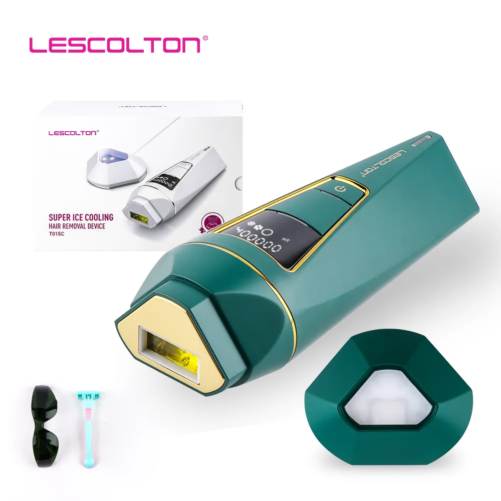 LESCOLTON-depiladora láser IPL para hombres y mujeres, 400000 Flashes con LCD, depilación permanente indolora, Device-T015C
