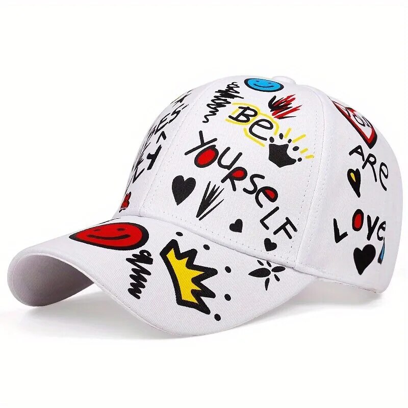 Gorras de béisbol con estampado de Graffiti de letras Unisex, Snapback, sombreros casuales ajustables para exteriores, sombrero de protección solar, primavera y otoño