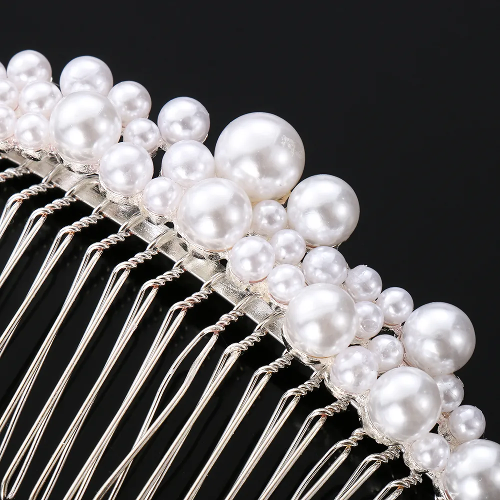 Pinzas de diamantes de imitación para mujer, peines de perlas para el cabello, accesorios para el cabello de boda, pasador de novia, pasador, Tiara para el cabello, accesorios de joyería