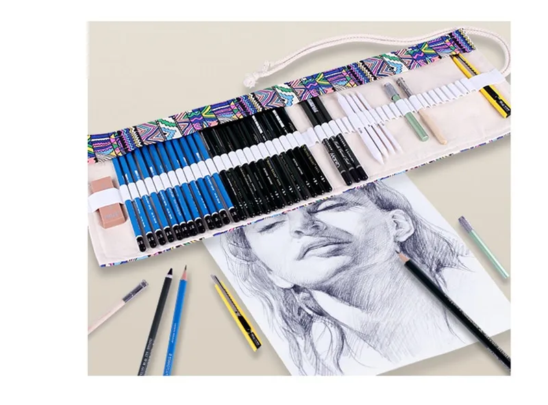 Funda de lápiz de Arte de 48 agujeros para estudiantes de la escuela Kawaii, suministros para pinceles, bolígrafo de pintura, bonitos estuches de papelería