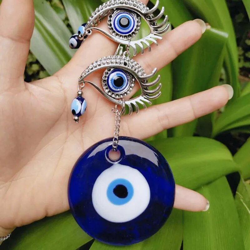 Amuletos de mal de ojo azul turco, colgante de pared, adorno de decoración para el hogar, bendición