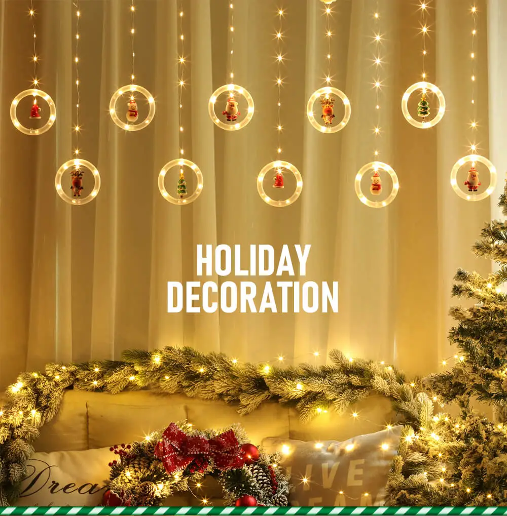 Guirnalda de luces LED para decoración navideña, guirnalda de decoración de Año Nuevo, accesorios de decoración de Santa