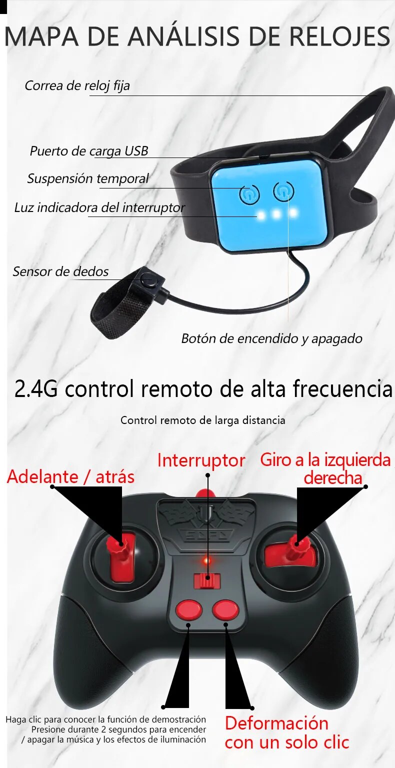 ZWN-coche teledirigido ZWN 1:12 / 1:16 4WD, Radio de inducción de gestos, luz de música, acrobacias, Control remoto, coche todoterreno, juguetes para niños