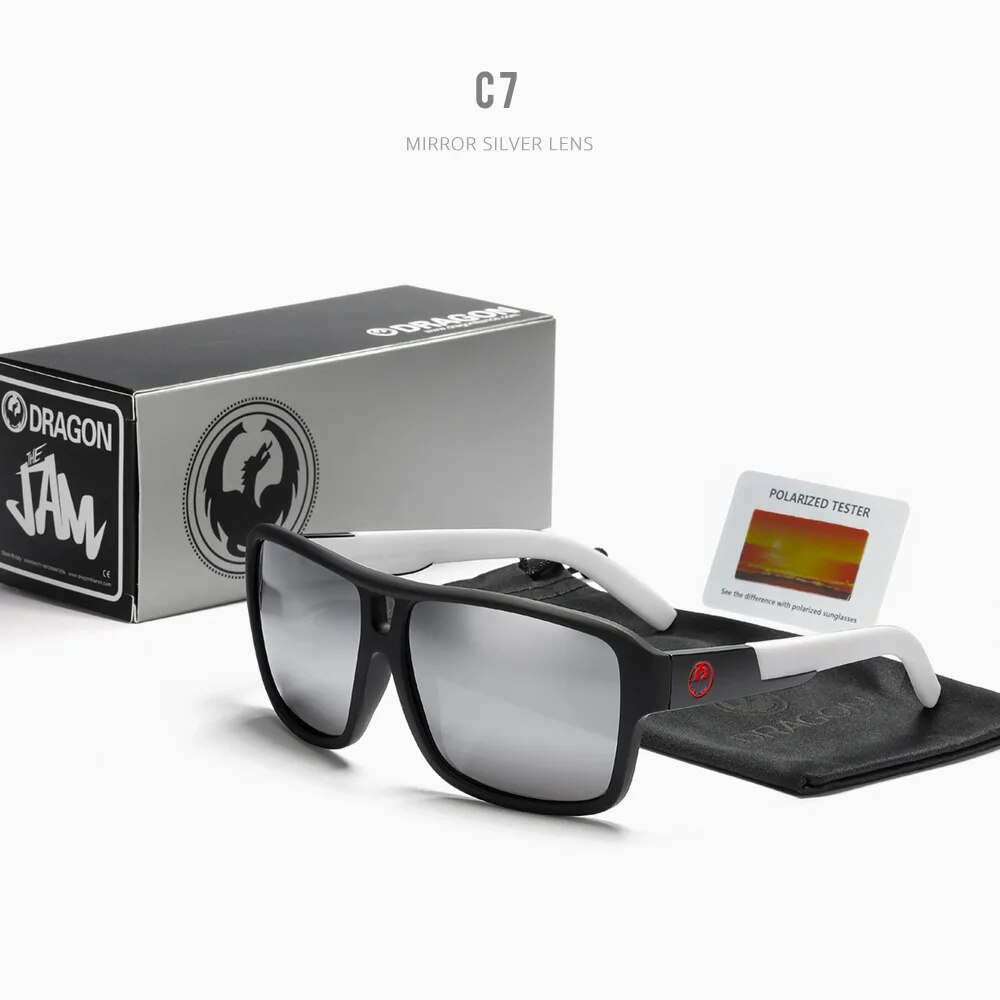 Dragon gafas de sol polarizadas cuadradas de diseño de marca original, gafas de sol de lujo para deportes al aire libre, escudo a prueba de viento