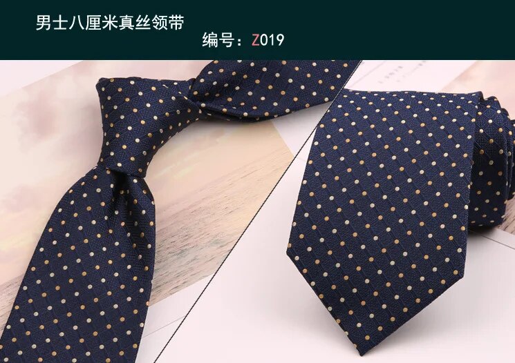 Corbata de seda de morera para hombre, corbata de seda de morera Floral con puntos a rayas de 8CM de alta calidad, accesorios informales de negocios para boda, regalo